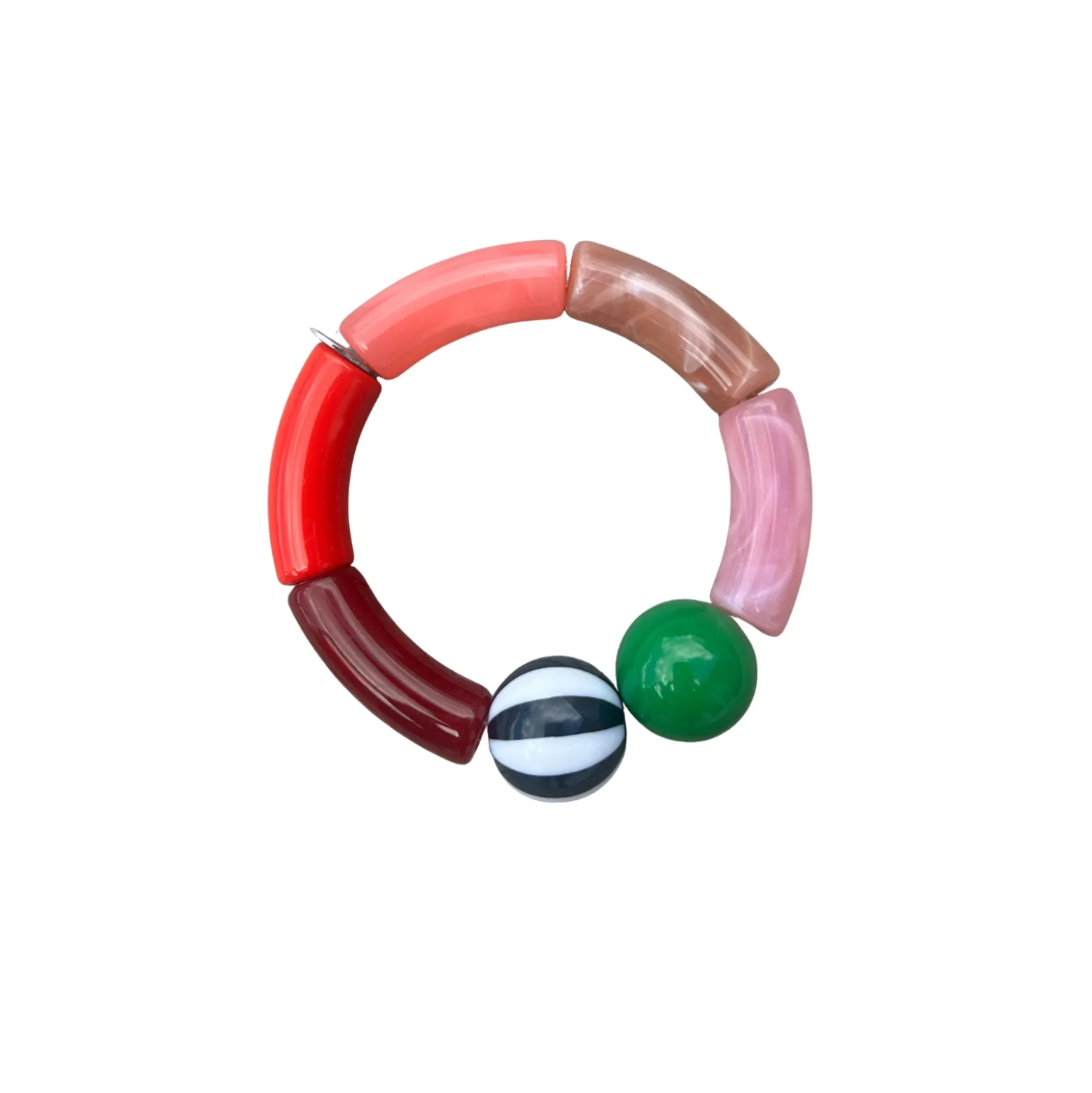 Armband Ark Franka röd/randig 17 cm