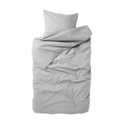 Bäddset Vide Percale 150x210cm Ljusgrå