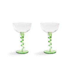 Champagnecoupe Spiral 2 st grön