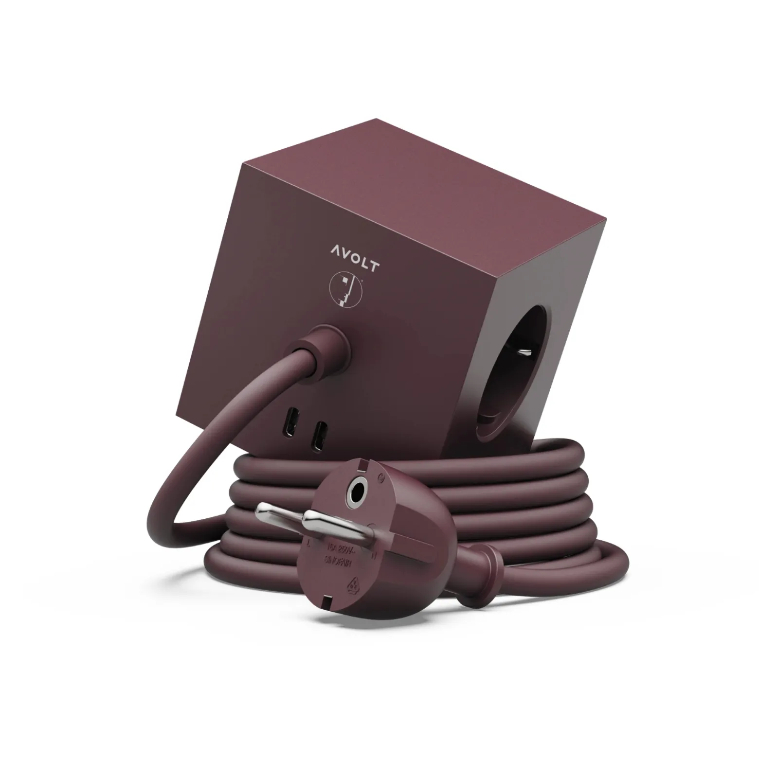 Grenuttag Square 1 USB-C 30W 1,8 m Mulberry Red
