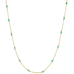 Halsband Santa Monica 42cm Grön Guld