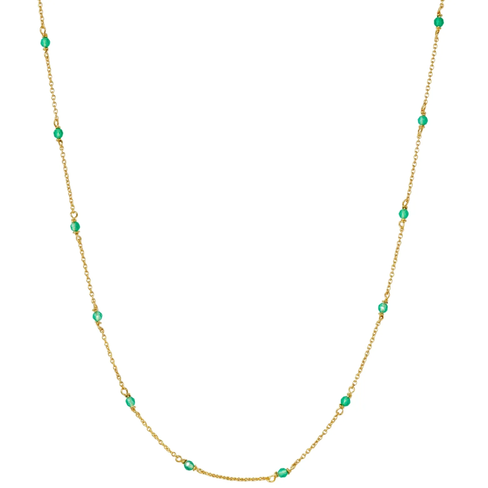 Halsband Santa Monica 42cm Grön Guld