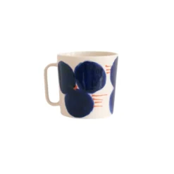 Kaffekopp 25 ml blom blå/orange streck
