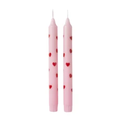 Kronljus Hjärta 2-pack rosa