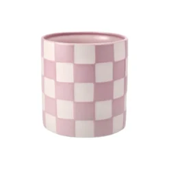 Kruka DT Schackruta Rosa