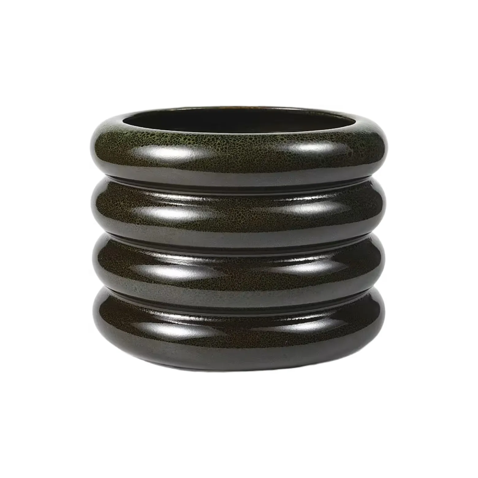 Kruka Wave 14 cm Mörkgrön