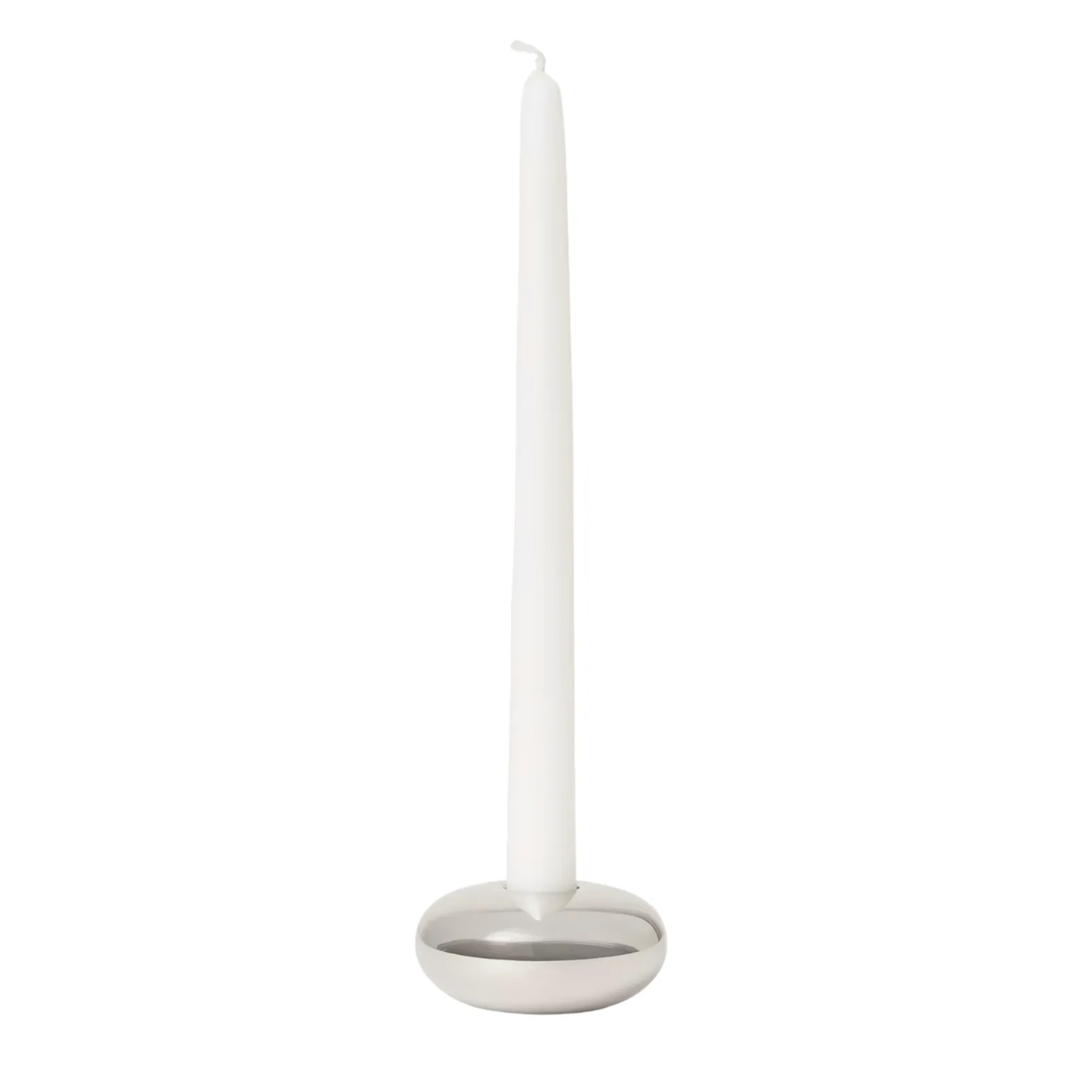 Ljusstake Rund låg Silver