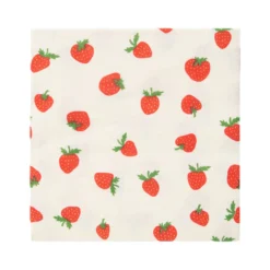 Pappersservett Strawberry 33x33 cm Röd