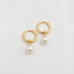 Örhängen Treasure Pearl Hoops Guld
