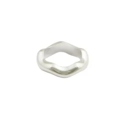Ring Bolded Wavy Silver 17mm