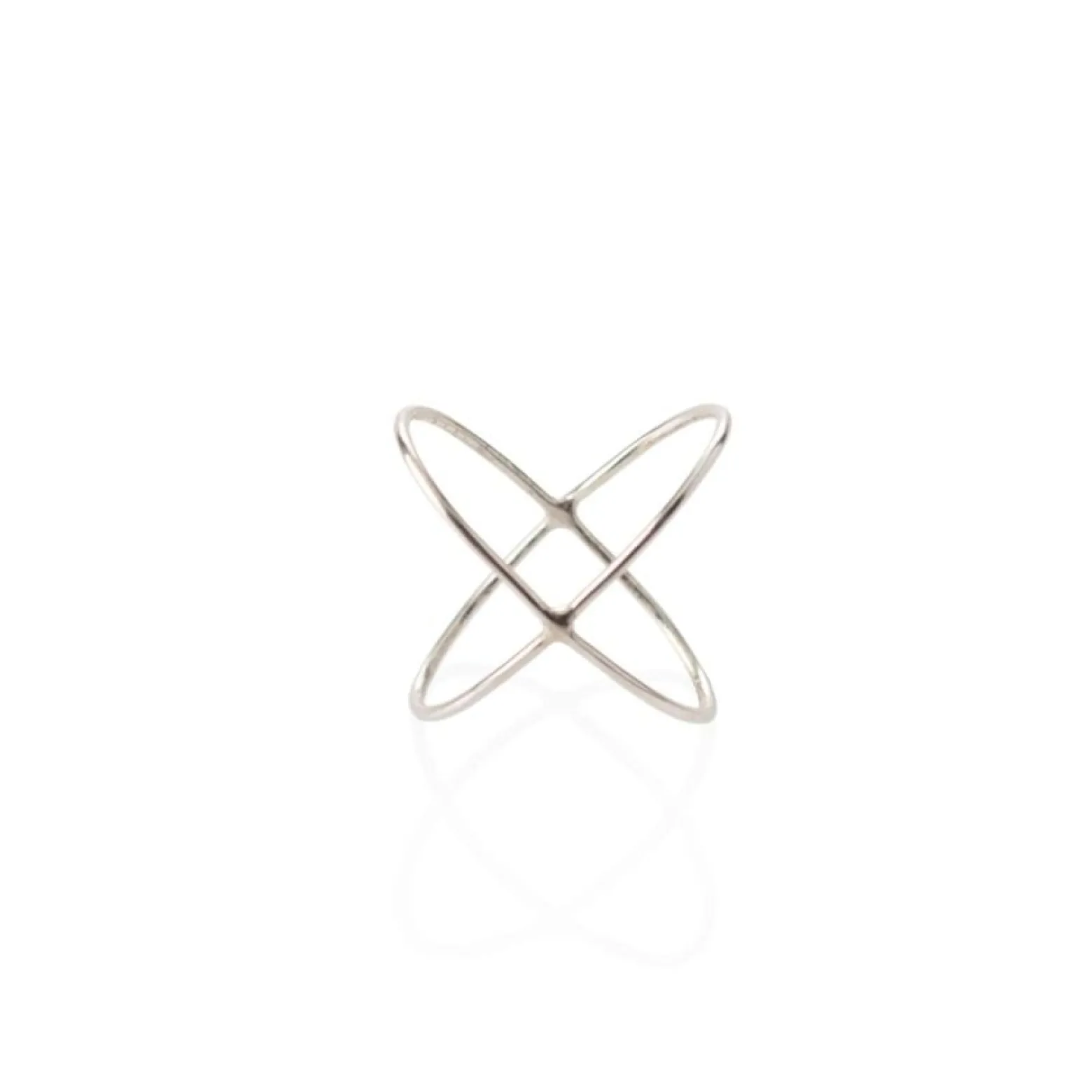 Ring korsad silver 14-15 mm