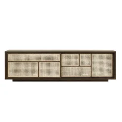 Sidobord låg Air, Mörk Ek, Cane