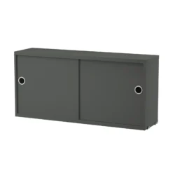Skåp m skjutdörrar 78x20x37 Mörkgrå