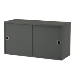 Skåp m skjutdörrar 78x30x42 Mörkgrå