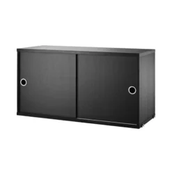 Skåp m skjutdörrar 78x30x42 svartbetsad