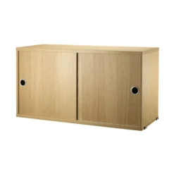 Skåp m skjutdörrar 78x20x37 trä