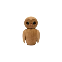 Träfigur Wise Uggla 7 cm Ek